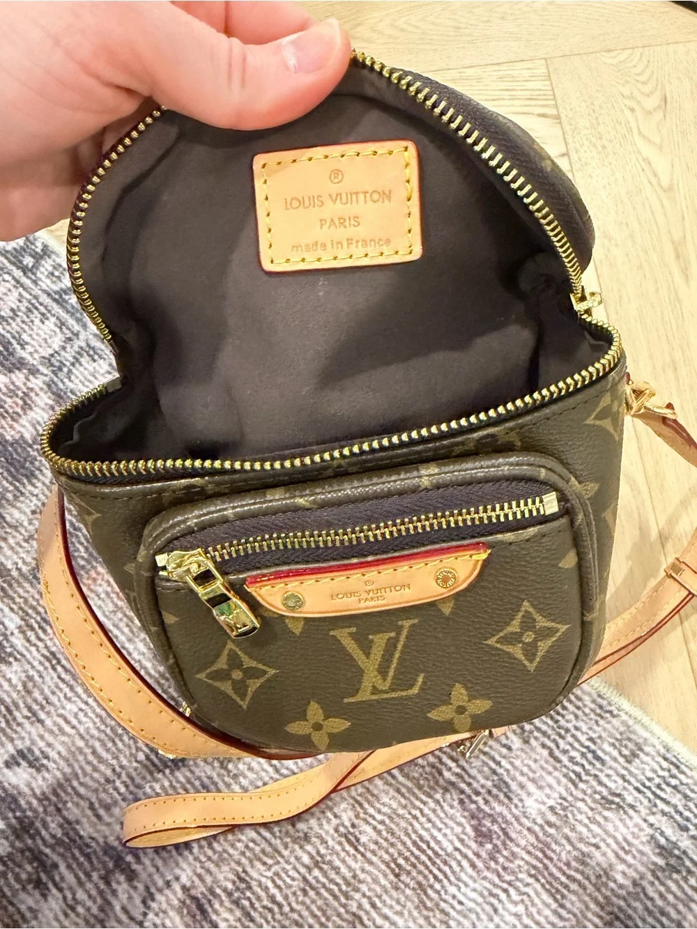 Designer Inspired Brown Monogram Crossbody Bag